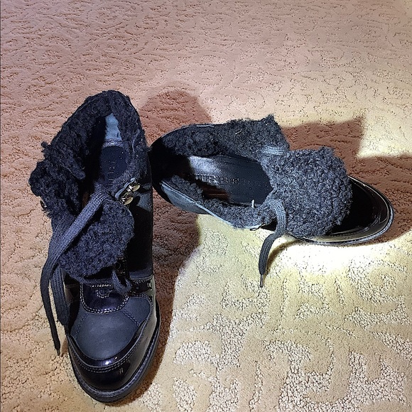 Burberry Suede and Patent Leather Booties - Picture 3 of 6